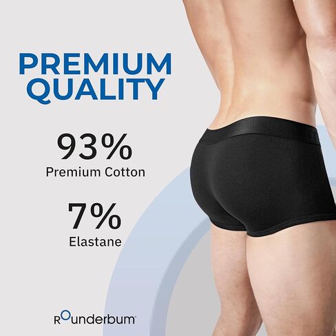 Rounderbum Mens Underwear - Mens Boxer Boxer Brief and Trunk Package Tech Shaper Underwear Shapewear - Cotton Boxers in Kuwait