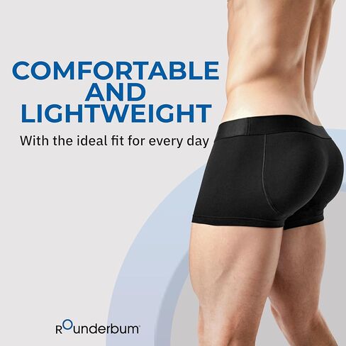Rounderbum Mens Underwear - Mens Boxer Boxer Brief and Trunk Package Tech Shaper Underwear Shapewear - Cotton Boxers in Kuwait