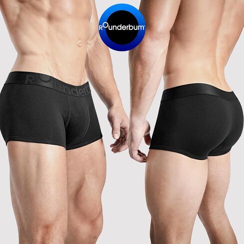 Rounderbum Mens Underwear - Mens Boxer Boxer Brief and Trunk Package Tech Shaper Underwear Shapewear - Cotton Boxers in Kuwait