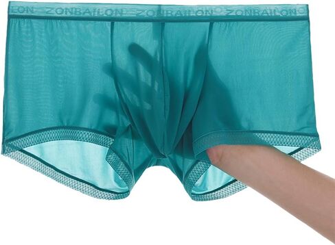 JINSHI Ice Silk Mens Sexy Underwear For Straight Men See Through Boxers Ultra Thin Sheer Trunk Bulge Pouch Boxer Briefs in Saudi Arabia