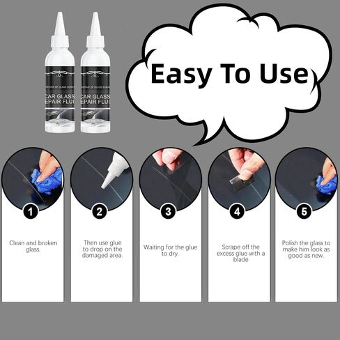 طقم إصلاح تشققات الزجاج الأمامي من CRIVERY، 2026 مجموعة إصلاح شرائح الزجاج الأمامي الجديدة للترقية، طقم سائل إصلاح الزجاج السريع من الراتنج 30 مل للرقائق والشقوق، وإصلاح النوافذ، والمرايا، والنظارات، والزجاج in Kuwait