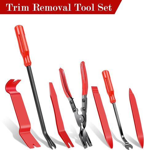 مجموعة أدوات إزالة الحواف التلقائية 7 قطع - أداة فك إزالة الحواف البلاستيكية مع كماشة إزالة مشبك اللوحة، أدوات إزالة الحواف للوحة لوحة لوحة تنجيد هيكل السيارة، كماشة مشبك مزيل التثبيت in Kuwait