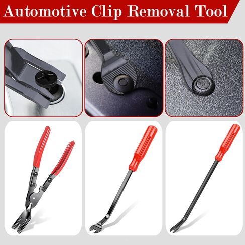 مجموعة أدوات إزالة الحواف التلقائية 7 قطع - أداة فك إزالة الحواف البلاستيكية مع كماشة إزالة مشبك اللوحة، أدوات إزالة الحواف للوحة لوحة لوحة تنجيد هيكل السيارة، كماشة مشبك مزيل التثبيت in Kuwait