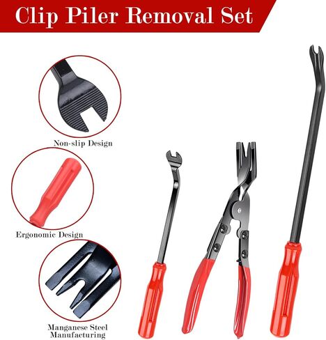 مجموعة أدوات إزالة الحواف التلقائية 7 قطع - أداة فك إزالة الحواف البلاستيكية مع كماشة إزالة مشبك اللوحة، أدوات إزالة الحواف للوحة لوحة لوحة تنجيد هيكل السيارة، كماشة مشبك مزيل التثبيت in Kuwait