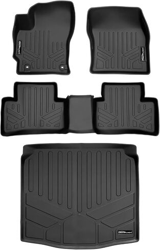 SMARTLINER Custom Fit All Weather 2 Row Black Floor Mat Liner Set Compatible with 2022-2024 Toyota Corolla Cross Hybrid (Only Fits All Wheel Drive Models) in Saudi Arabia