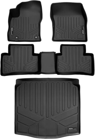 SMARTLINER Custom Fit All Weather 2 Row Black Floor Mat Liner Set Compatible with 2022-2024 Toyota Corolla Cross Hybrid (Only Fits All Wheel Drive Models) in Saudi Arabia
