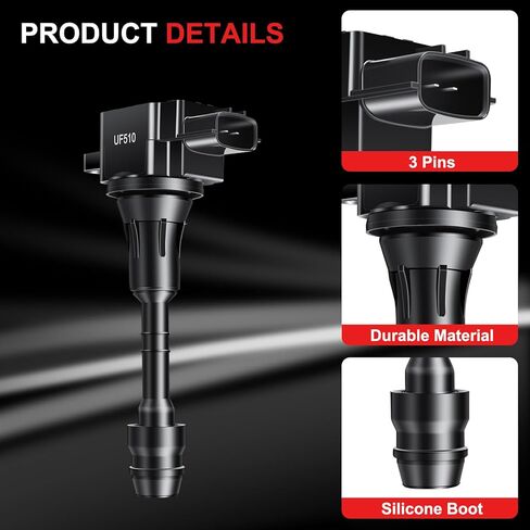 Ignition Coil Pack UF510 Fits for Nissan TITAN V8 5.6L 2004 2005 2006, Armada 2005–2006, Fits for Infiniti QX56 2004-2006, Replaces 5C1482 1788335 6734021 C719 CUF510 GN10243 Set of 8 in Saudi Arabia