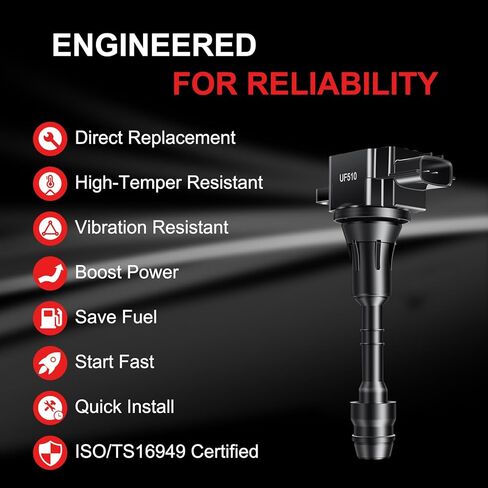 Ignition Coil Pack UF510 Fits for Nissan TITAN V8 5.6L 2004 2005 2006, Armada 2005–2006, Fits for Infiniti QX56 2004-2006, Replaces 5C1482 1788335 6734021 C719 CUF510 GN10243 Set of 8 in Saudi Arabia
