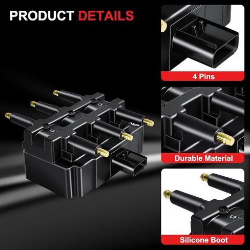Ignition Coil Pack UF305 Fits for Chrysler Town & Country V6 01-10, Grand Voyager Pacifica Voyager; Fits for Dodge Caravan Grand Caravan 2001-2010, Replaces UF412 UF633 56029098AB 56032520AB in Saudi Arabia
