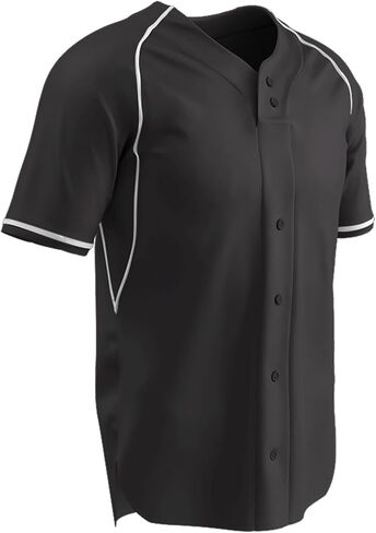 Champro Boys' Cycle 2 Faux Button Baseball/Softball Jersey, Forest Green, White, Youth Medium in Saudi Arabia