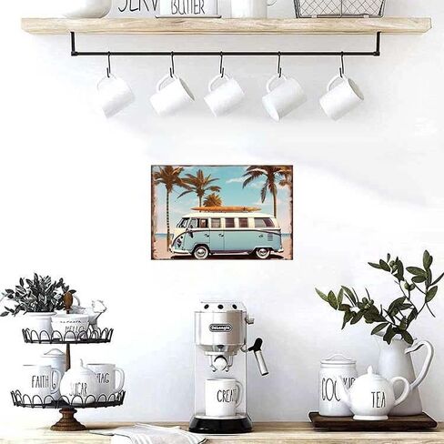 Beach Decor Vintage Surf Van Metal Sign Surf Decor for Open-Air bar Porch Beach Wall Art Beach Themed Gifts 8x12 Inch in Kuwait