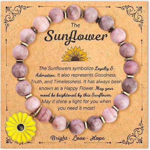 Sunflower Gifts For Women Inspirational Sunflower Bracelet Small Gift For Women Friends Daughter Niece Granddaughter Young Adult Friendship Jewelry Sun Flowers Bracelets in Saudi Arabia