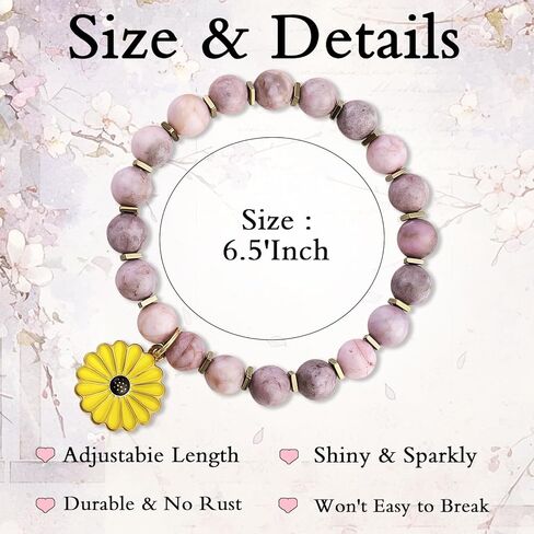 Sunflower Gifts For Women Inspirational Sunflower Bracelet Small Gift For Women Friends Daughter Niece Granddaughter Young Adult Friendship Jewelry Sun Flowers Bracelets in Saudi Arabia