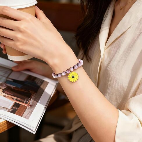 Sunflower Gifts For Women Inspirational Sunflower Bracelet Small Gift For Women Friends Daughter Niece Granddaughter Young Adult Friendship Jewelry Sun Flowers Bracelets in Saudi Arabia