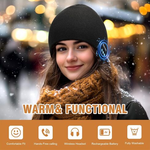 قبعة بلوتوث للرجال والنساء، قبعة صغيرة بصوت ستيريو عالي الدقة مع سماعات رأس، هدية عيد الميلاد التقنية وفكرة تخزين in Kuwait