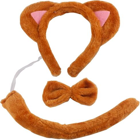 فو الفراء ذيل ليوبارد الأذن مجموعة عصابات رأس آذان القط الكبار هالوين عيد الميلاد أنيمي حفلة يتوهم تأثيري حلي in Kuwait