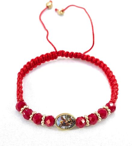 سوار سانت مايكل رئيس الملائكة باللون الأحمر مع سوار ذهبي قابل للتعديل Pulsera Roja Ajustable De San Miguel Arcangel Con Tono Dorado (SM1) in Kuwait