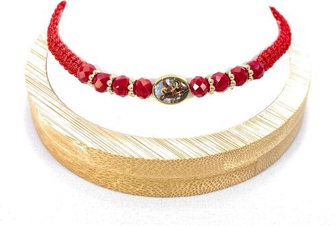 سوار سانت مايكل رئيس الملائكة باللون الأحمر مع سوار ذهبي قابل للتعديل Pulsera Roja Ajustable De San Miguel Arcangel Con Tono Dorado (SM1) in Kuwait