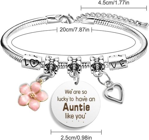 Auntie Gift Ideas,Mothers Day Gifts for Aunt Mothers Day Gifts for Aunts Birthday from Niece Nephew Valentines Mother'sDay Gift for Aunt Christmas Presents for Aunty Retirement Bracelet in Kuwait