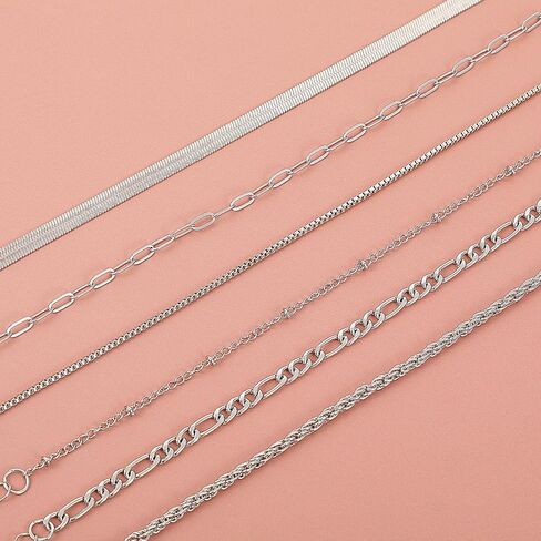 Trendy Bracelets for Women, Silver Dainty Stackable Bracelet, Adjustable Boho Bangles Charm, Waterproof Non Tarnish Bangle Cuff Beaded Bracelet Set, Women Stack Bracelets Jewelry Gifts in Saudi Arabia
