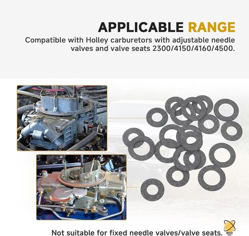 (10Sets) 4150 Carburetor Needle and Seat Gaskets, 1008-777 Top and 1008-776 Bottom Gasket Compatible With Holley Adjustable Needle and Seat Carburetors 2300 4150 4160 4500 in Kuwait