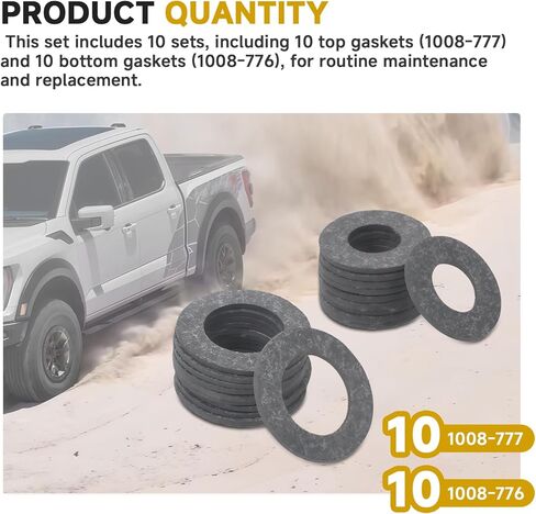 (10Sets) 4150 Carburetor Needle and Seat Gaskets, 1008-777 Top and 1008-776 Bottom Gasket Compatible With Holley Adjustable Needle and Seat Carburetors 2300 4150 4160 4500 in Kuwait