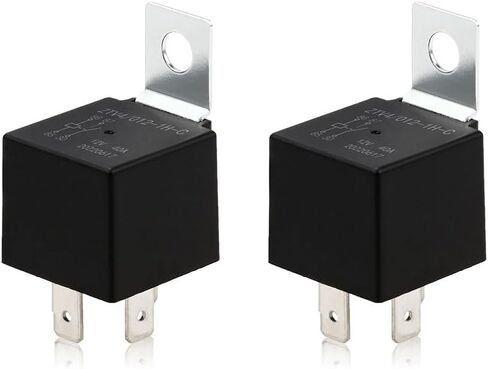 Techie 2 Pack 4 Pin Car Relay,12V 40A with Fixed Plate, AC Starter,Air Conditioner,Heavy Duty Relay Switch,Fit for Cars, Motorcycles, Trucks in Kuwait