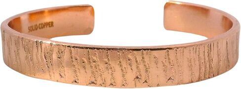 سوار من النحاس الصلب الثقيل مع نقش من خشب البتولا. رائع للعلاج، سوار نحاسي للرجال والنساء in Kuwait