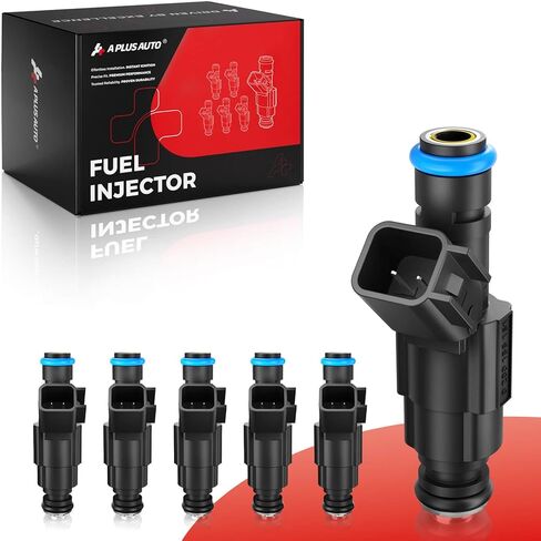 Set of 6 Fuel Injectors, 4 Holes Compatible with 1999-2004 Jeep Cherokee Grand Cherokee Wrangler 4.0L, 2000-2003 Dodge Ram 1500 2500 3500 Van 5.2L, Replace Part 0280155784 in Kuwait