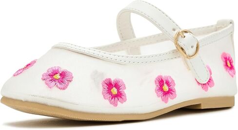 Janie and Jack Girls Mesh Floral Flat (Toddler/Little Kid/Big Kid) in Saudi Arabia