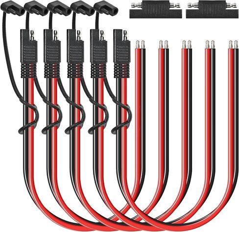 2-Pack 12 Gauge 2 Pin Quick Disconnect Polarized Wire Harness, 1FT SAE Connectors Extension Cable, for RV Solar Power, Motorcycle, Car Battery Charger （with SAE Polarity Reverse Adapter） in Saudi Arabia