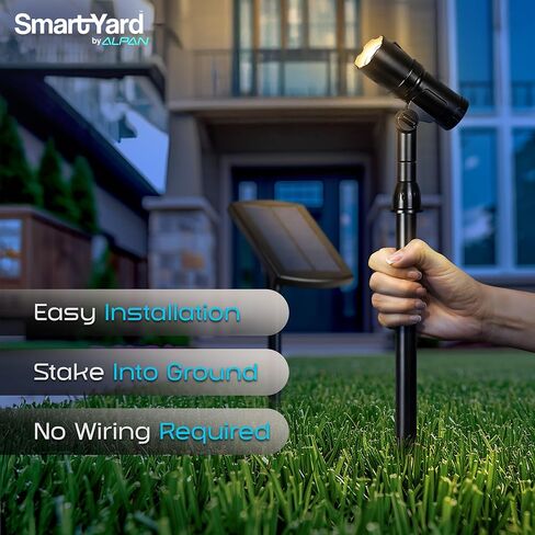 Outdoor Solar Spotlight, 2 Pack with 15" Panel - Waterproof LED, Easy to Install, Adjustable Height Outdoor Solar Lights for Yard, Garden, Patio, Trees - Solar Landscape Lights & Accent in Kuwait