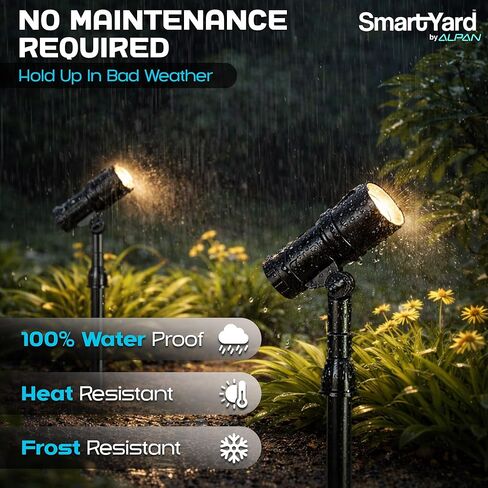 Outdoor Solar Spotlight, 2 Pack with 15" Panel - Waterproof LED, Easy to Install, Adjustable Height Outdoor Solar Lights for Yard, Garden, Patio, Trees - Solar Landscape Lights & Accent in Kuwait