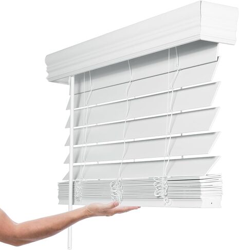 ستائر كاليكس الداخلية 2.5 بوصة من الخشب الصناعي - 34.5 بوصة عرض × 60 بوصة ارتفاع، ستائر نوافذ بيضاء فائقة الخصوصية للنوافذ الداخلية، مناظر رائعة (الحجم الفعلي 34 بوصة عرض × 60 بوصة ارتفاع) in Kuwait