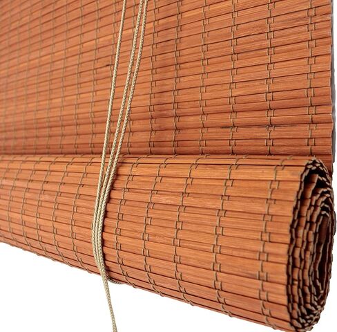 Seta Direct, Bamboo Flat-Weave Sun-Filtering Roll Up Blind - 30-Inch Wide by 66-Inch Long (Amber Honey) in Kuwait