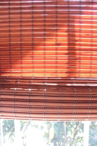 Seta Direct, Bamboo Flat-Weave Sun-Filtering Roll Up Blind - 30-Inch Wide by 66-Inch Long (Amber Honey) in Kuwait