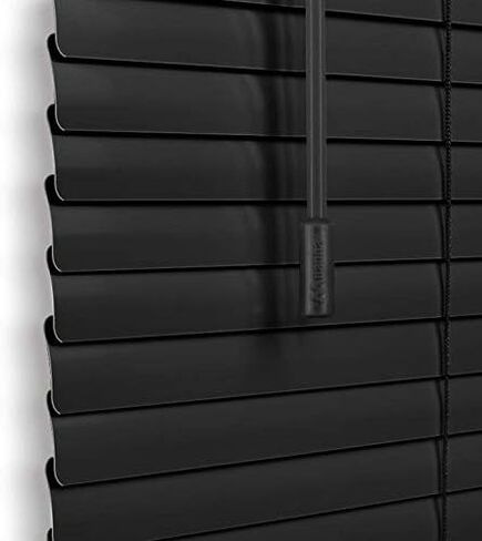 LazBlinds حجم مخصص بدون أدوات - بدون حفر ستائر صغيرة من الألومنيوم مقاس 1 بوصة، ستائر لاسلكية للنوافذ، غرفة الخصوصية المعتمة، ستائر النوافذ الأفقية، رمادي فضي in Kuwait