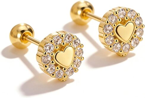 Heart Titanium Earrings Tragus Piercing Jewelry Gold Screw Back Earrings For Women Earring Studs in Kuwait