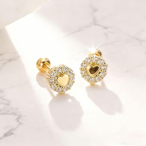 Heart Titanium Earrings Tragus Piercing Jewelry Gold Screw Back Earrings For Women Earring Studs in Kuwait