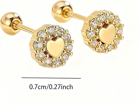 Heart Titanium Earrings Tragus Piercing Jewelry Gold Screw Back Earrings For Women Earring Studs in Kuwait