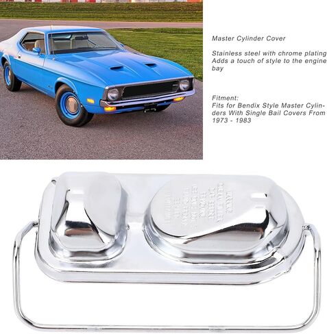 Master Cylinder Cover High Durability Anti Corrode Chrome Finish for Bendix Style Master Cylinders 1973-1983, 2 3/4in X 5 3/4in Size, Crafted from Stainless Steel in Kuwait