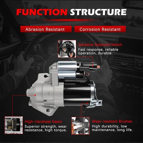 Starter Motor 17964 3.5L Fit for Pilot 2006-2008 for Ridgeline 2006-2008 Car Engine Part Start Motor 12V 1.6KW 9T Replace 41048116 MHG024 4N6975 in Saudi Arabia