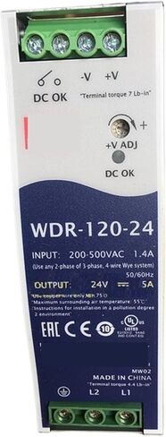 1pcs Power Supply WDR-120 WDR-120-12 12V WDR-120-24 24V WDR-120-48 120W Single Output Industrial DIN Rail Power Supply(WDR-120-24) in Saudi Arabia