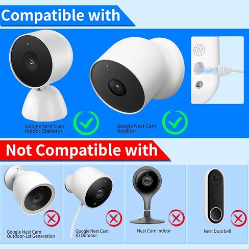 لوحة شمسية لإصدار البطارية الخارجية لكاميرا Google Nest، شاحن طاقة شمسية مقاوم للماء بقدرة 4 وات IP66 مع كابل بطول 13 قدمًا، حامل قابل للتعديل 360 درجة لكاميرا Nest Cam الداخلية/الخارجية (حزمة من قطعتين) in Kuwait
