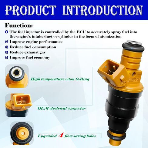 Set of 8 Upgraded 0280150943 Fuel Injectors Fits For Ford: F150/F250/F350/E150/E250/E350/Mustang, For Lincoln: Navigator/Town Car, For Mercury: Grand Marquis, V8 4.6L/5.0L/5.4L/5.8L 1990-2005 in Kuwait