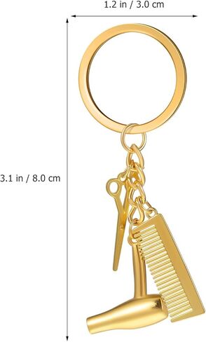 4 Pcs Hair Stylist Keychains Hairdresser Pendant Key Rings Salon Accessories with Comb and Scissor Charms for Women Hairdressers and Beauticians in Kuwait