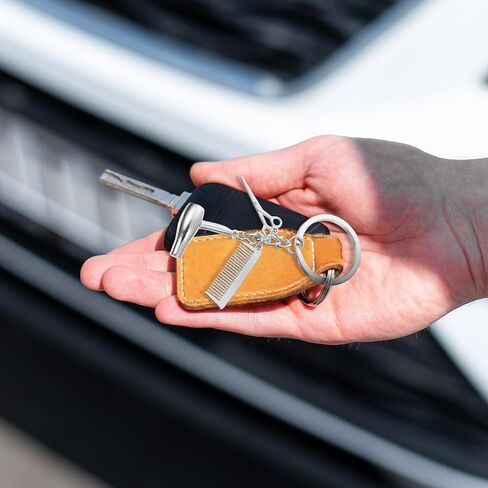 4 Pcs Hair Stylist Keychains Hairdresser Pendant Key Rings Salon Accessories with Comb and Scissor Charms for Women Hairdressers and Beauticians in Kuwait