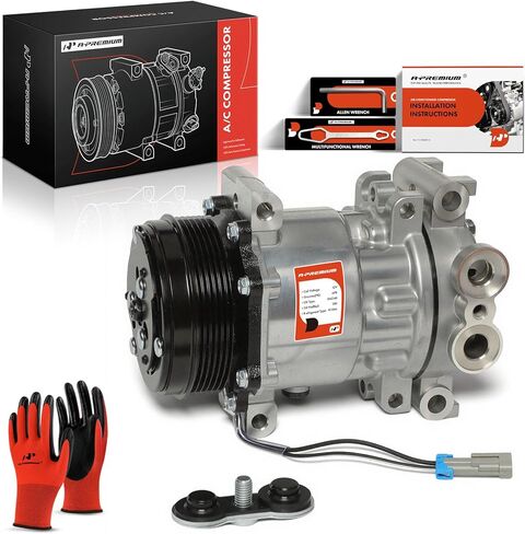 A-Premium Air Conditioner AC Compressor with Clutch Compatible with Chevrolet Silverado 1500 2500 HD 3500, Express, Blazer, S10 & GMC Sierra, Savana, Jimmy, Sonoma & Isuzu Hombre & Oldsmobile Bravada in Saudi Arabia