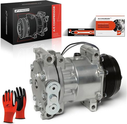 A-Premium Air Conditioner AC Compressor with Clutch Compatible with Chevrolet Silverado 1500 2500 HD 3500, Express, Blazer, S10 & GMC Sierra, Savana, Jimmy, Sonoma & Isuzu Hombre & Oldsmobile Bravada in Saudi Arabia