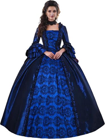 CountryWomen Women's Victorian Renaissance Queen Dress Long Party Costumes Rococo Masquerade Ball Gown in Kuwait